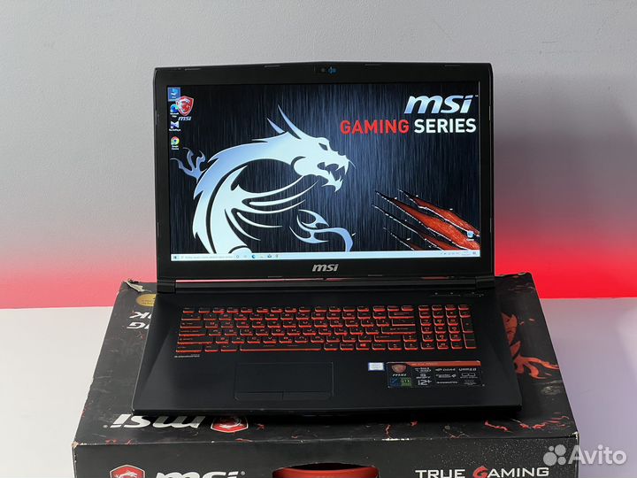 Игровой MSI 17.3”IPS Core i7 GTX1050 16g озу