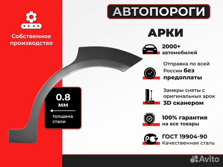 Ремонтная арка Chevrolet Aveo (T200) Седан