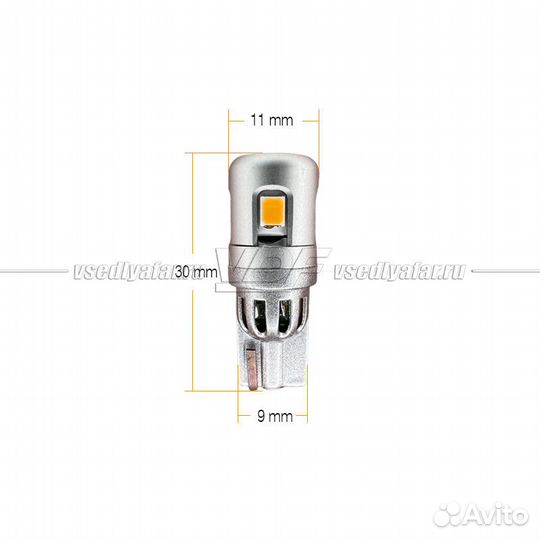 Светодиодная лампа T10-5GS5 (оранжевый), 5х5Вт