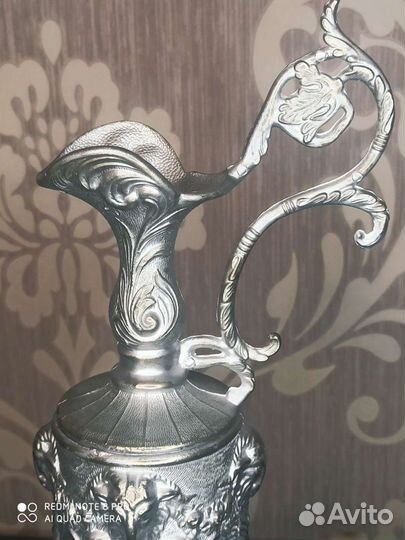 Декантер для вина, винтаж, олово