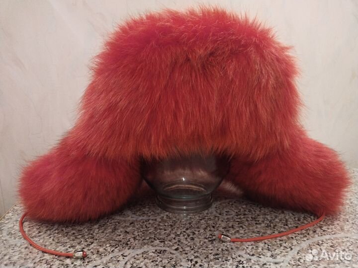Шапка-ушанка женская, песец, новая