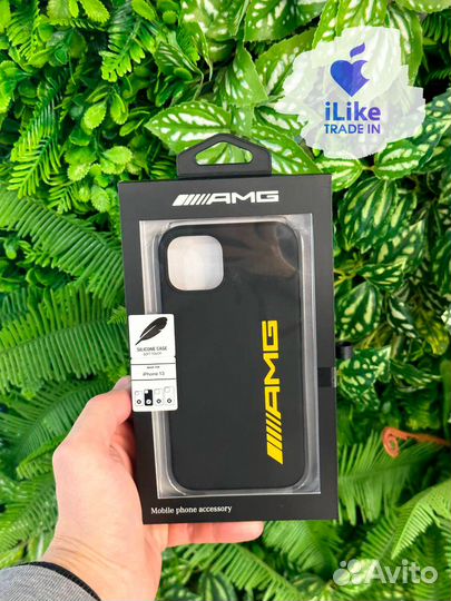 Чехол AMG для iPhone 13 yellow Black (9143)