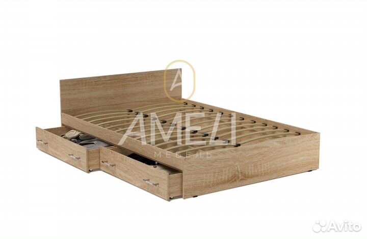 Кровать двуспальная с ящиками