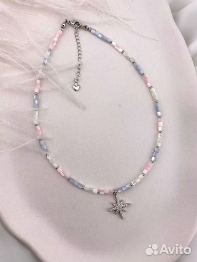 Колье чокер из натуральных камней