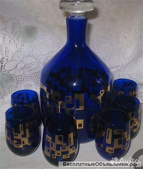 Графин чешское стекло и стопки