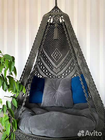 Подвесное кресло шатер макраме
