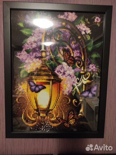Алмазная вышивка готовая работа в рамке