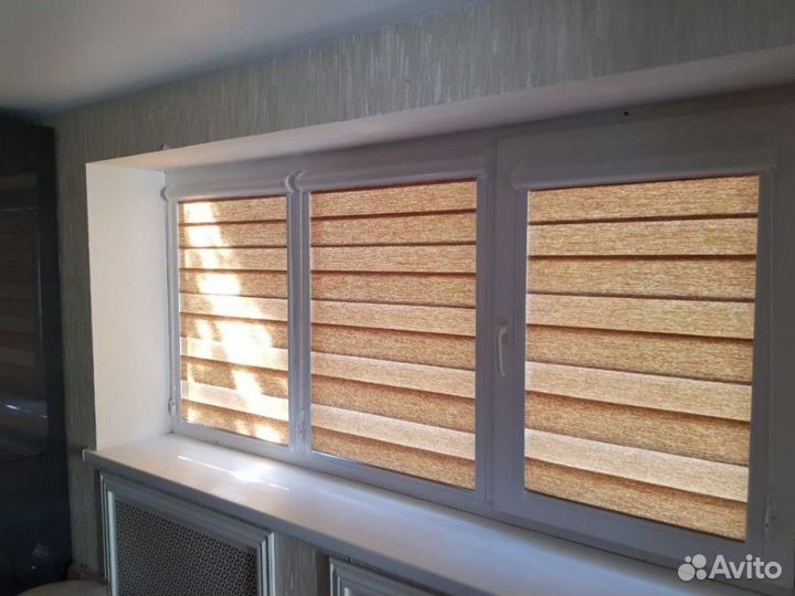 Рулонные шторы день ночь зебра B437