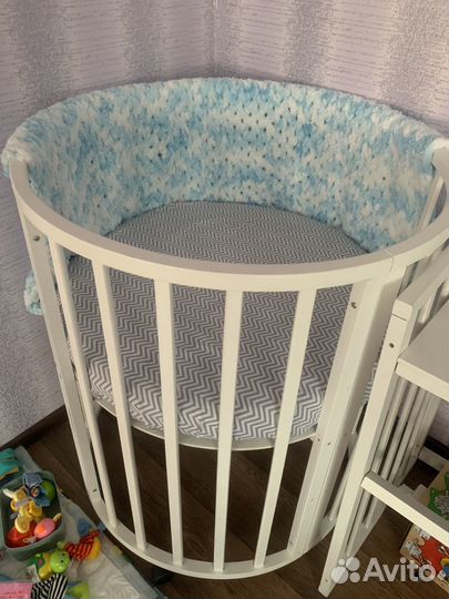 Детская кровать трансформер круглая