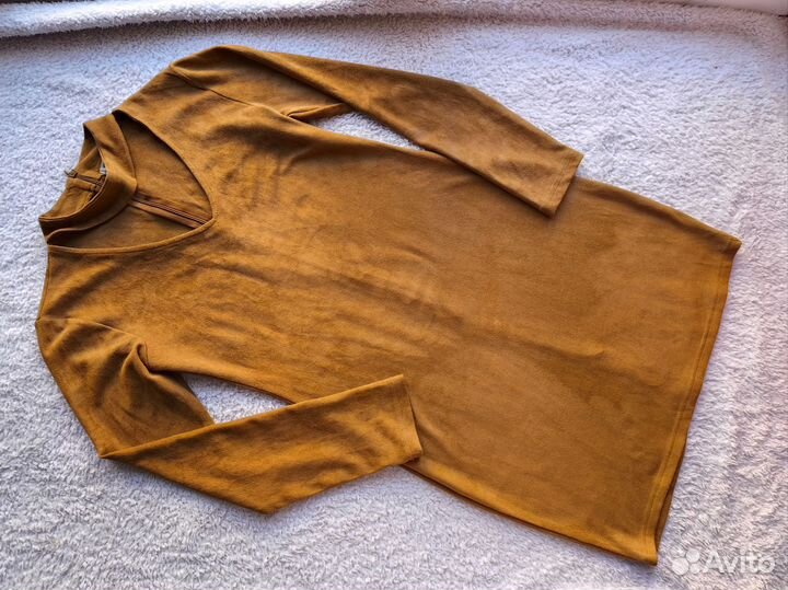 Платье 44-46 коричневое как замша