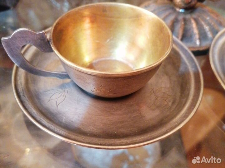 Лот подсвечник и кофейная пара СССР