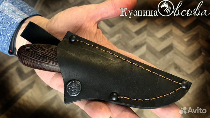 Нож для шейного ношения из дамаска