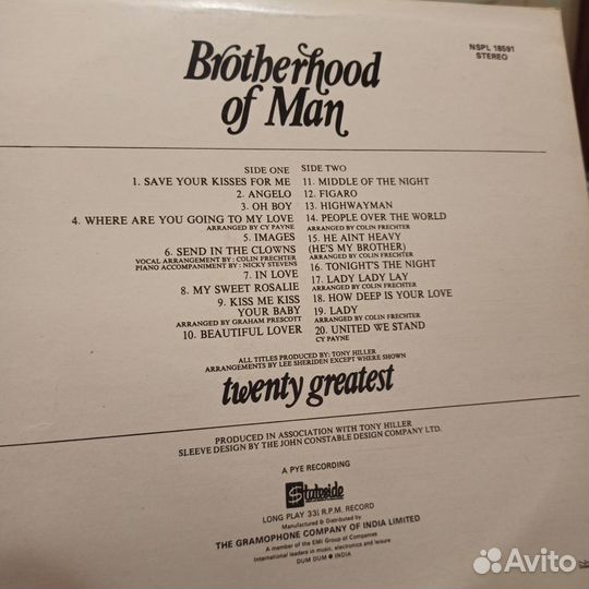 Виниловая пластинка Brotherhood of Man
