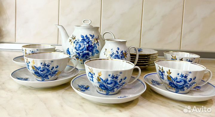Чайный сервиз Дулево Голубой букет СССР
