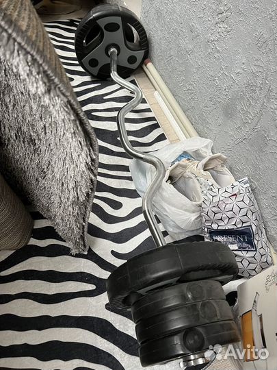 Гриф с блинами