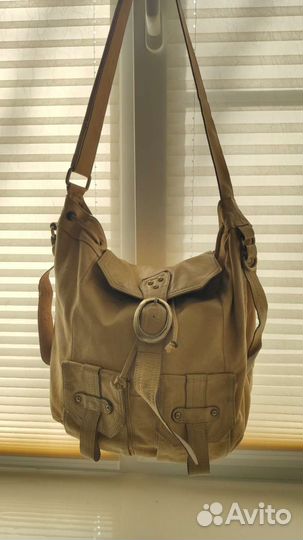 Сумка женская натуральная кожа желтая бу