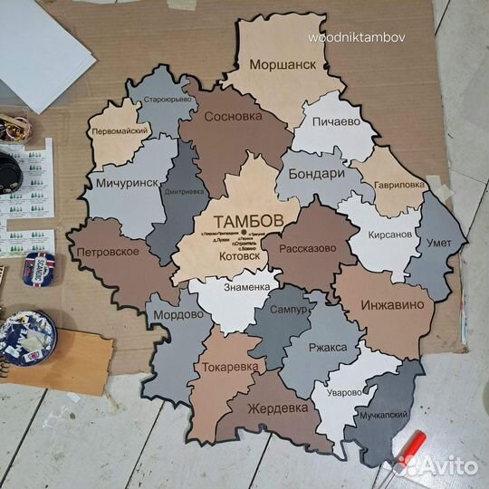 Карта из дерева