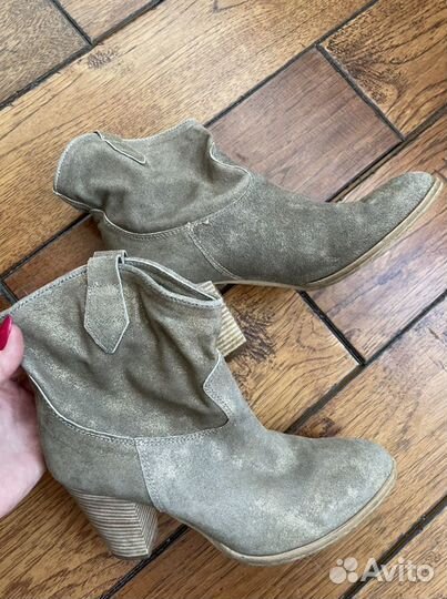 Ботильоны казаки натуральная кожа терволина