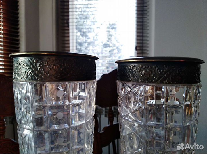 Ваза хрусталь серебро