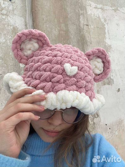 Вязанная памана Балаклава шапка