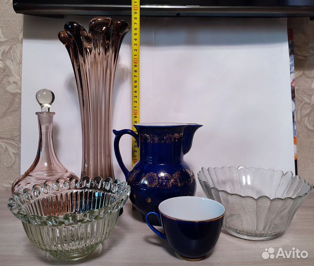 Ваза цветное стекло СССР и др