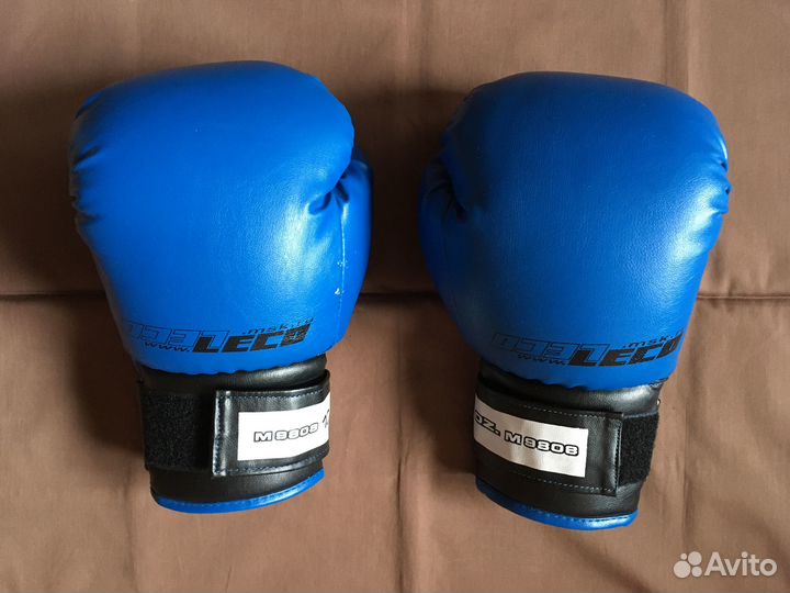 Боксёрские перчатки Leco синие 9808 10 унций