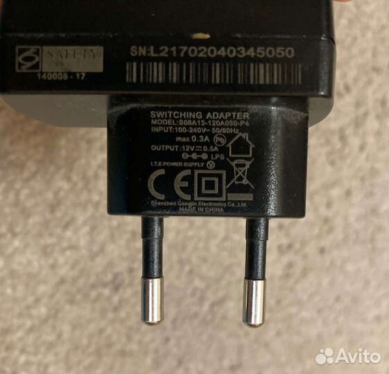 Блок питания 12v 0.5 А