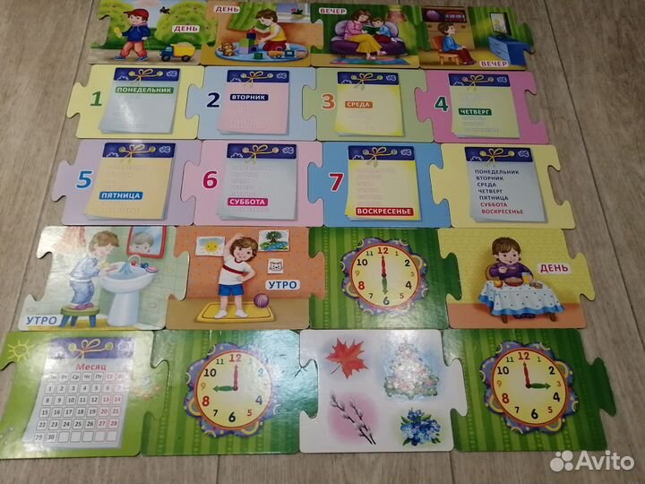 Развивающие карточки Зоопутаница,Время и календарь