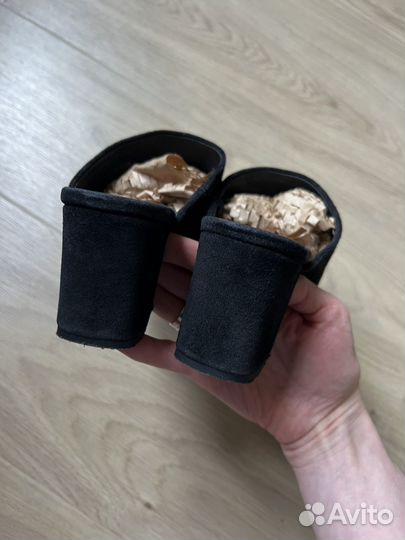 Мюли сабо 38 замшевые черные