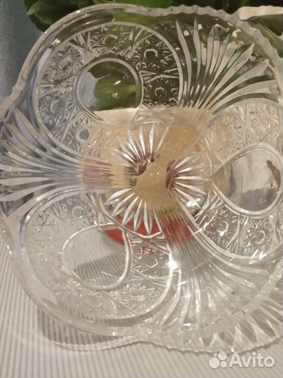 Хрустальная ваза для фруктов СССР