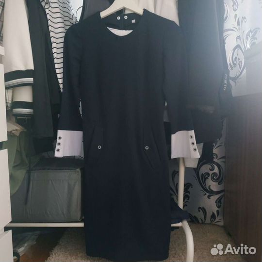 Школьное платье синее