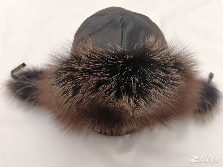 Шапка ушанка из чернобурки (черное золото) Каляев