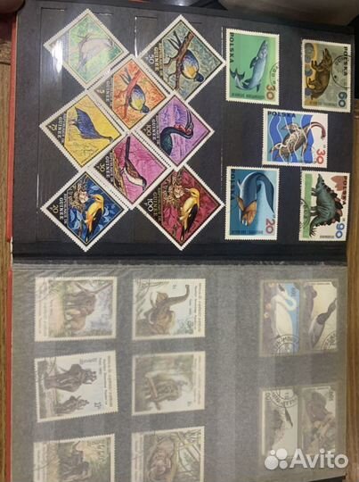 Почтовые марки с альбомом флора и фауна