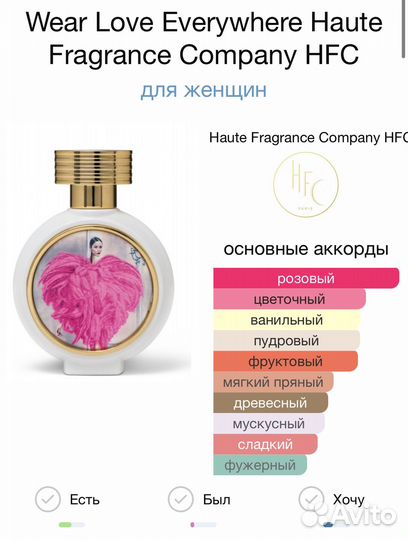 Парфюмерная вода Wear Love Everywhere HFC edp