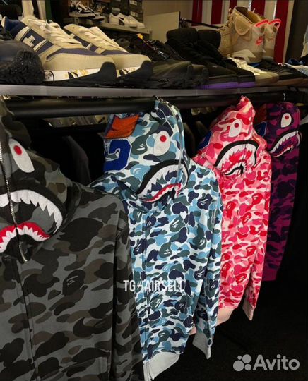 Зип худи bape shark все цвета