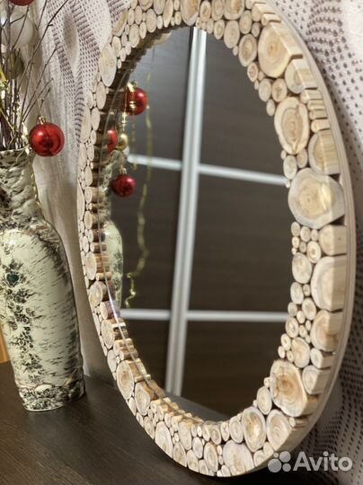 Зеркало круглое можжевельник