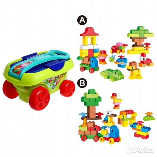 Конструктор 'Забавные животные', в тележке, 95 дет