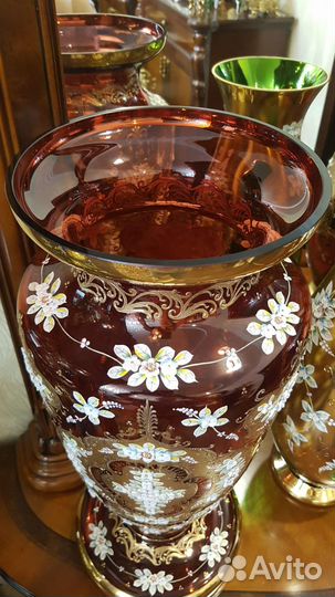 Вазы 60см 52см Богемия Чехословакия