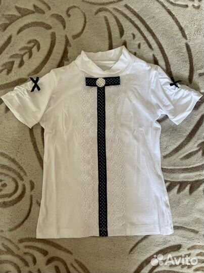 Блузка на девочку белая 122