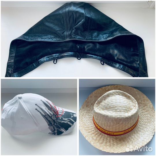 Шляпа, бейсболка, капюшон кожаный, новые