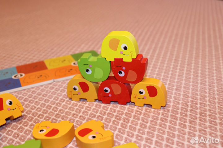 Деревянная игра Башня (Дженга) Слоники Tooky Toy