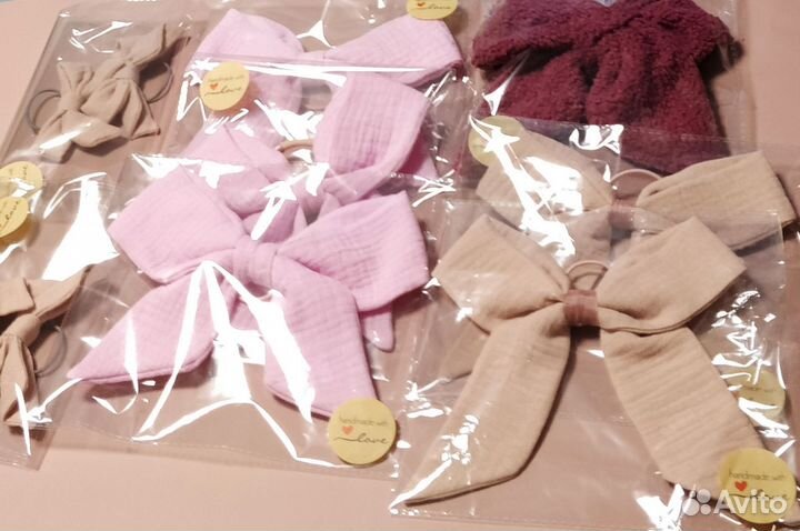 Бантик из муслина на волосы