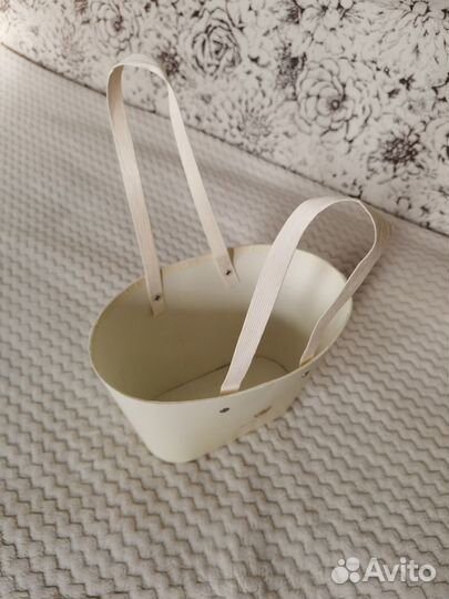 Коробка корзинка для цветов овальная