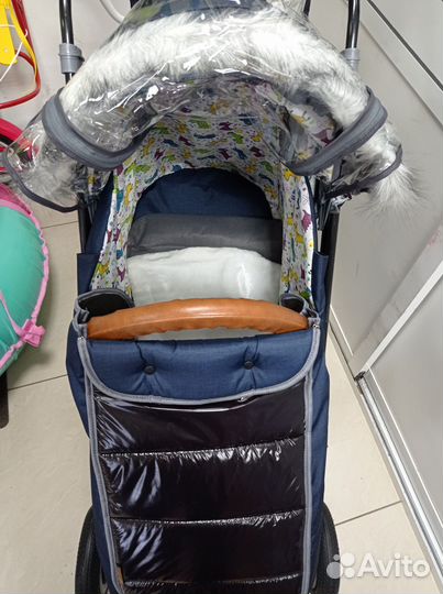 Санки коляска Сити 1-1 надувные колеса