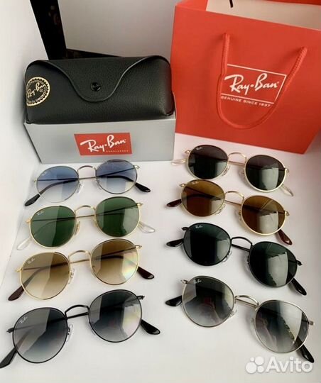 Очки ray ban round metal пепельные