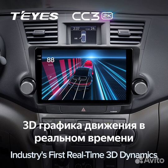 Магнитола Teyes CC3 2K 3/32 Toyota Highlander 2