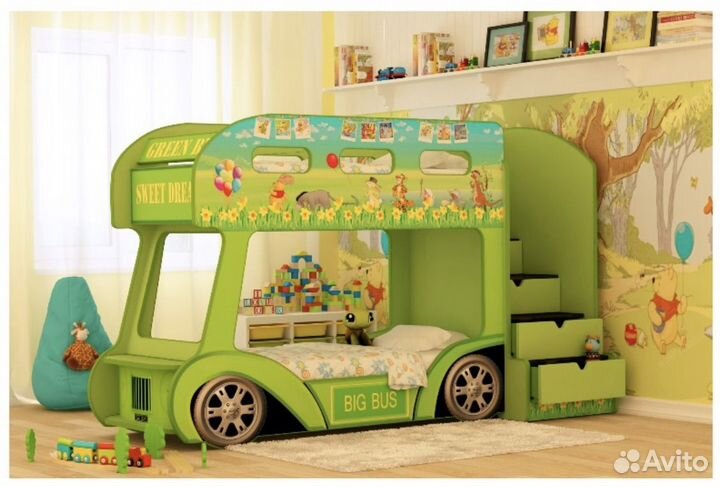 Кровать двухьярусная автобус