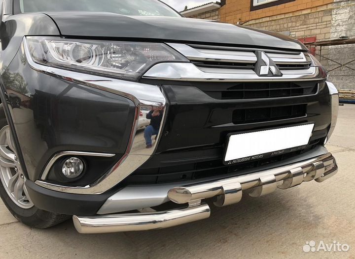 Защита переднего бампера Mitsubishi Outlander