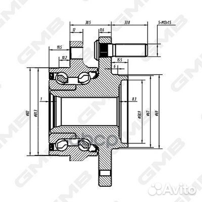 Ступица передняя GMB GH34880 GH34880 GMB
