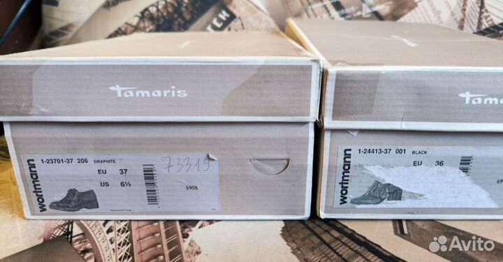 Полуботинки ботинки туфли женские кожа Tamaris 36